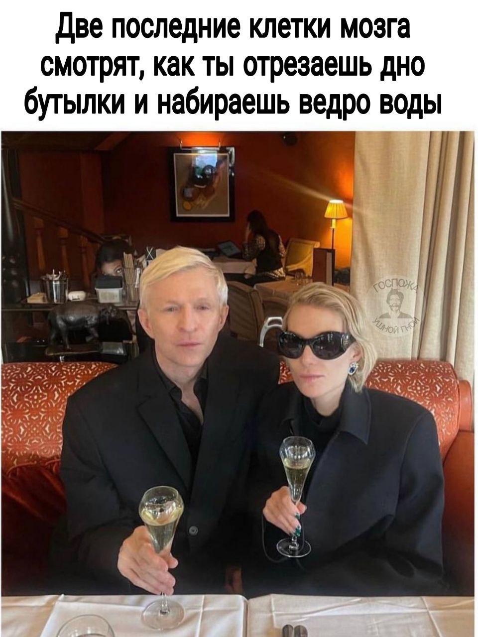 Две последние клетки мозга смотрят, как ты отрезаешь дно бутылки и набираешь ведро воды