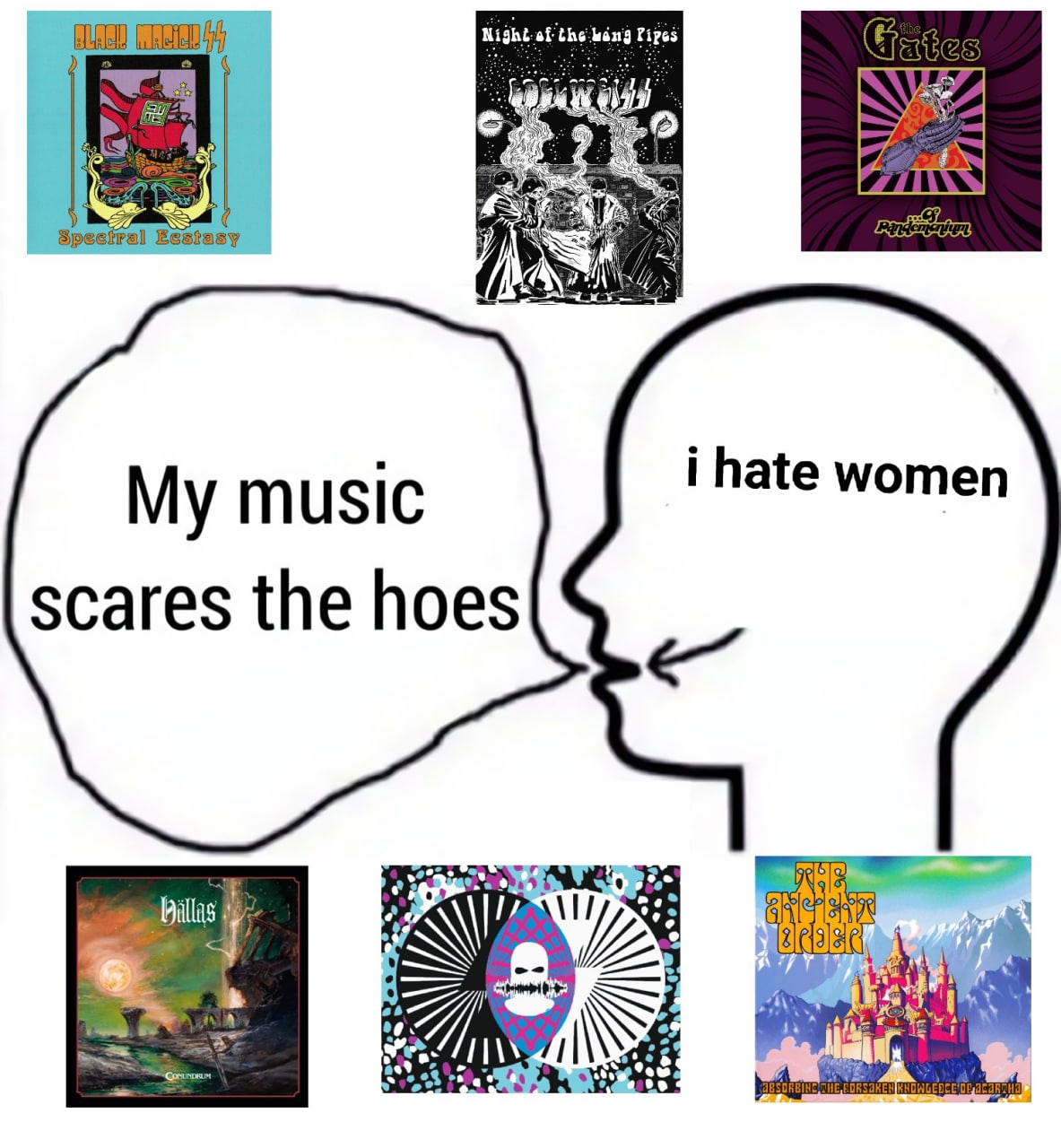 of the 3 А My music i hate women scares the hoes ANS