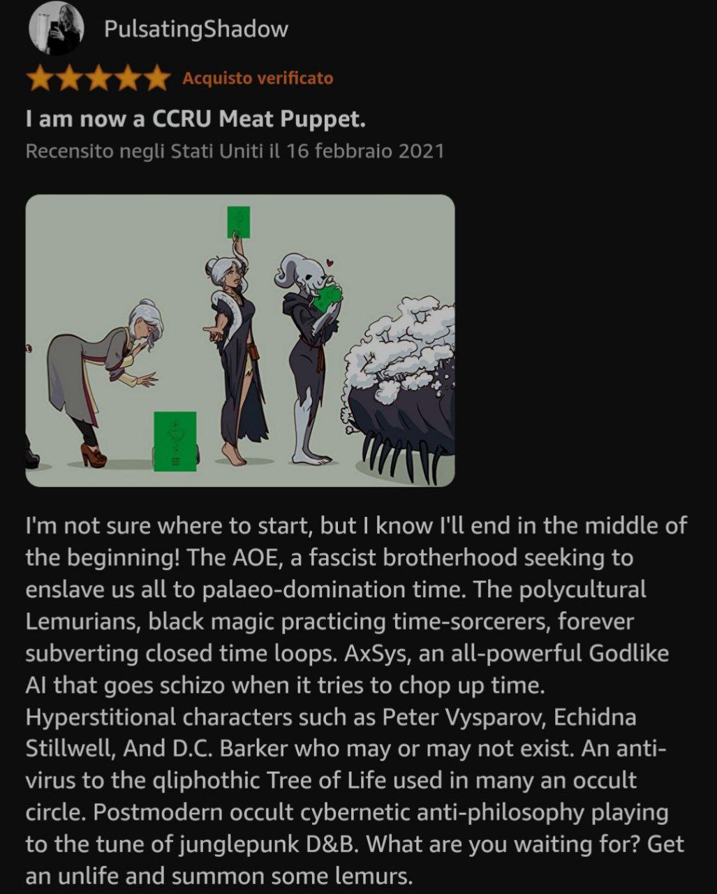 PulsatingShadow now а CCRU Meat Puppet. 3 not sure where to start, but know I'll end in the middle of the beginning! The AOE, a fascist brotherhood seeking to enslave all to palaeo-domination time. Th
