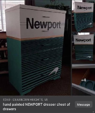 Newpor Newport +4 $350 DEARBORN HEIGHTS, hand painted NEWPORT dresser chest of drawers