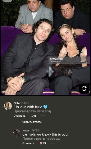 i у 1 зенут Я и Nehir 04/25 in love with furio Просмотреть перевод Ответить Скрыть ответы rowan 06/25 carmela we know this is you Просмотреть перевод Ответить eee