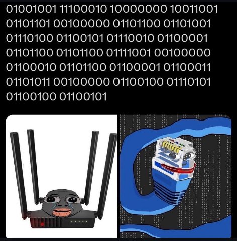 01001001 11100010 10000000 10011001 01101101 00100000 01101100 01101001 01110100 01100101 01110010 01100001 01101100 01101100 01111001 00100000 01100010 01101100 01100001 01100011 01101011 00100000 01