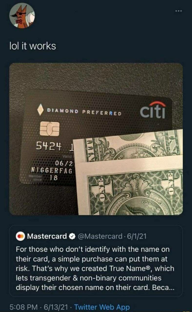lol works ‚А мазегсага For those who don't identify with the name their card, a simple purchase can put them at risk. That's why we created True lets папзаепае! non-binary way disp their chosen name c