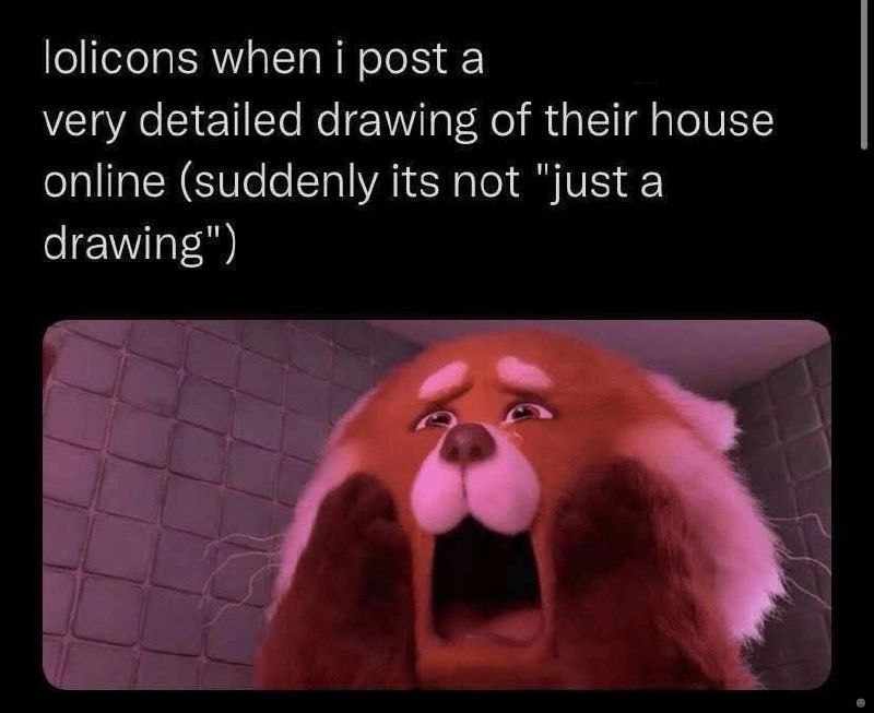 lolicons when i post a very detailed drawing of their house online (suddenly its not "just a drawing") за