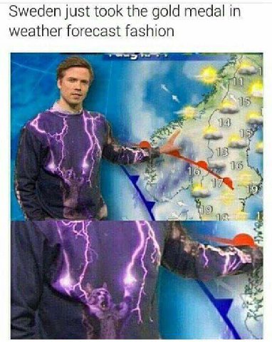 Sweden just took the gold medal in weather forecast fashion к 3 я 16} 4