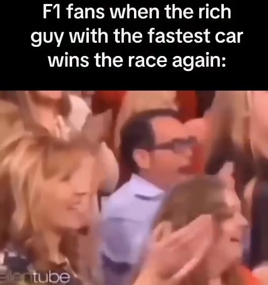 fans when the rich guy with the fastest car wins the race again: