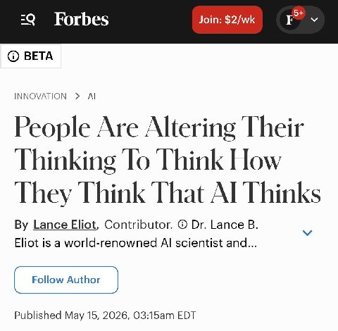 5+ Forbes Join: BETA INNOVATION People Are Altering Their Thinking To Think How They Think That Thinks Lance Eliot, Contributor. Lance В. Eliot is a world-renowned scientist and... Published May 15, 2
