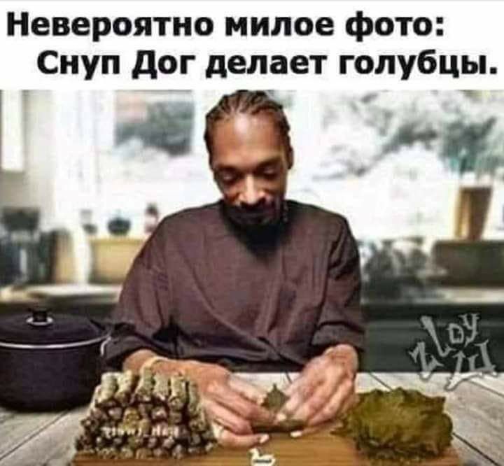 Невероятно милое фото: Снуп Дог делает голубцы. ome Не