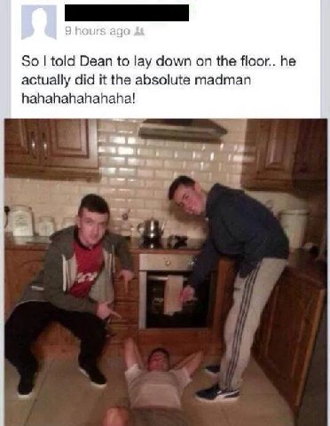 9 hours ago So told Dean to lay down on the floor.. he actually did it the absolute madman hahahahahahaha!