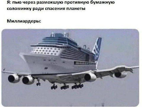 Я: пью через размокшую противную бумажную соломинку ради спасения планеты Миллиардеры: