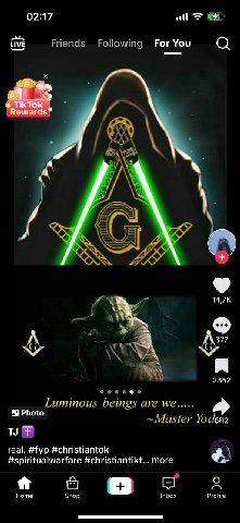 02:17 all a) Friends Following For You LIVE A 47 14,7К 77 NEN 2362 9 Photo Luminous beings are we ~Master real. #fyp #christiantok #spiritualwarfare #christiantikt... more о Ноте Shop Inbox Profile