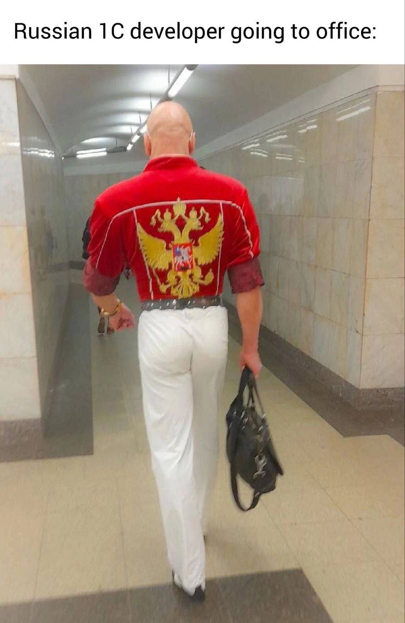 Russian developer going to office: