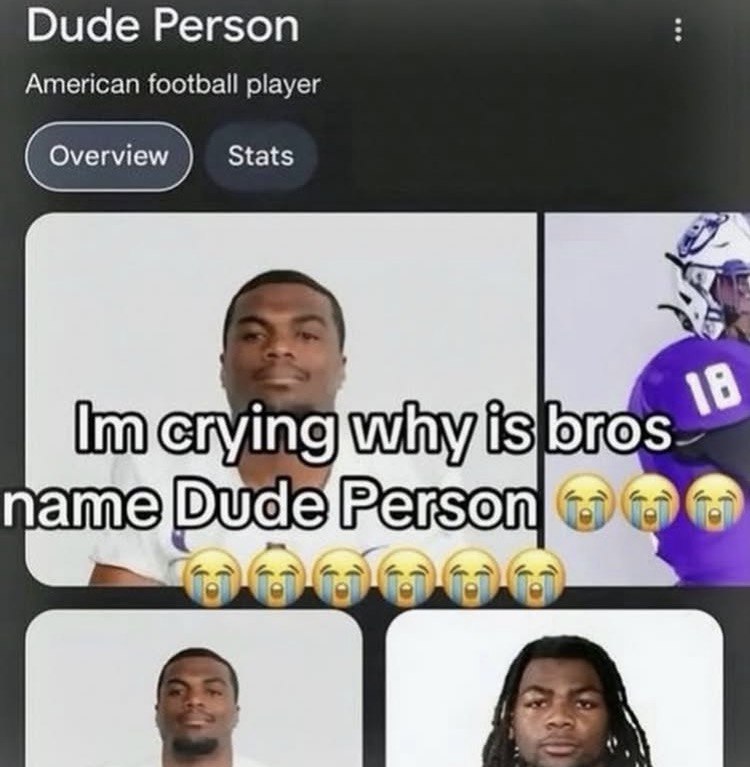 Dude Person American football player bros lan lan i А