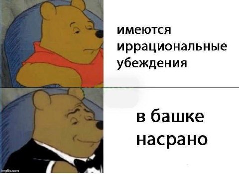 имеются иррациональные убеждения в башке насрано