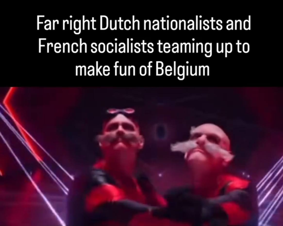 Far right Dutch nationalists and French socialists teaming up to make fun of Belgium