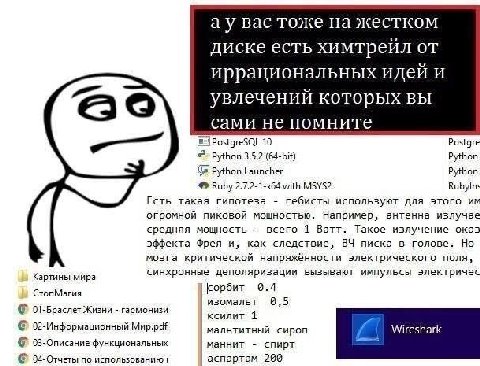 вас тоже на жестком диске есть химтрейл иррациональных идей И увлечений которых вы сами не помните PostgreSQL 10 Postgre Python 3.5.2 (64-bit) Python Python Launcher Python Ruby with MSYS2 Есть такая 