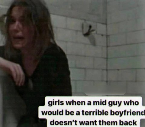 when a mid guy who would be a terrible boyfrienc doesn't want them back