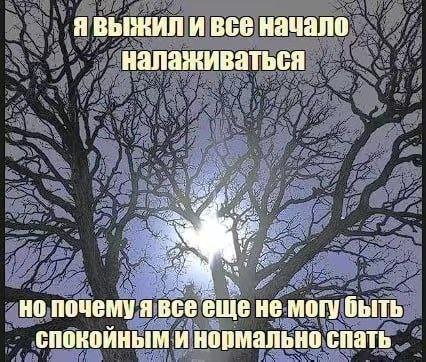 явыжил и все налаживаться но почему я все еще He могу быть спокойным и нормально спать