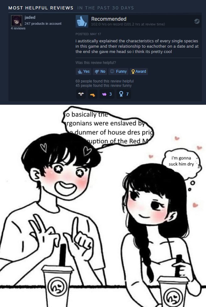 always explain TES-lore to a woman for a better effect