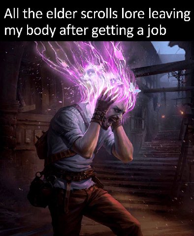 All the elder scrolls lore leaving my body after getting а job