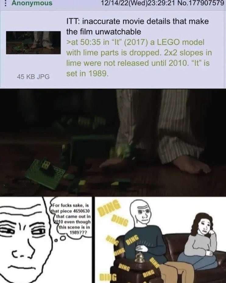 Anonymous 2/14 No.17790/7579 ITT: inaccurate movie details that make the film unwatchable vith lime parts is dropped. slopes in lime were not released until 2010. is 45 JPG set in 1989 For fucks sake,