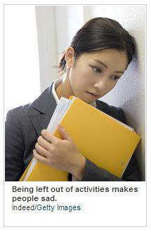 Being left out of activities makes people sad. Indeed/Getty