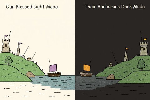 Our Blessed Light Mode Their Barbarous Dark Mode