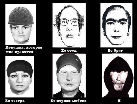 А 8 Девушка, которая мне нравится Ее отец Ее брат 4 сестра Ее первая любовь A