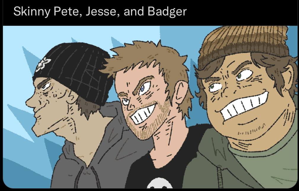 Skinny Pete, Jesse, and Badger