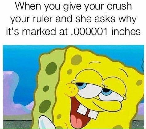 When you give your crush your ruler and she asks why it's marked at .000001 inches