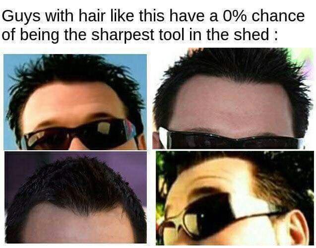 Guys with hair like this have а 0% chance of being the sharpest tool in the shed