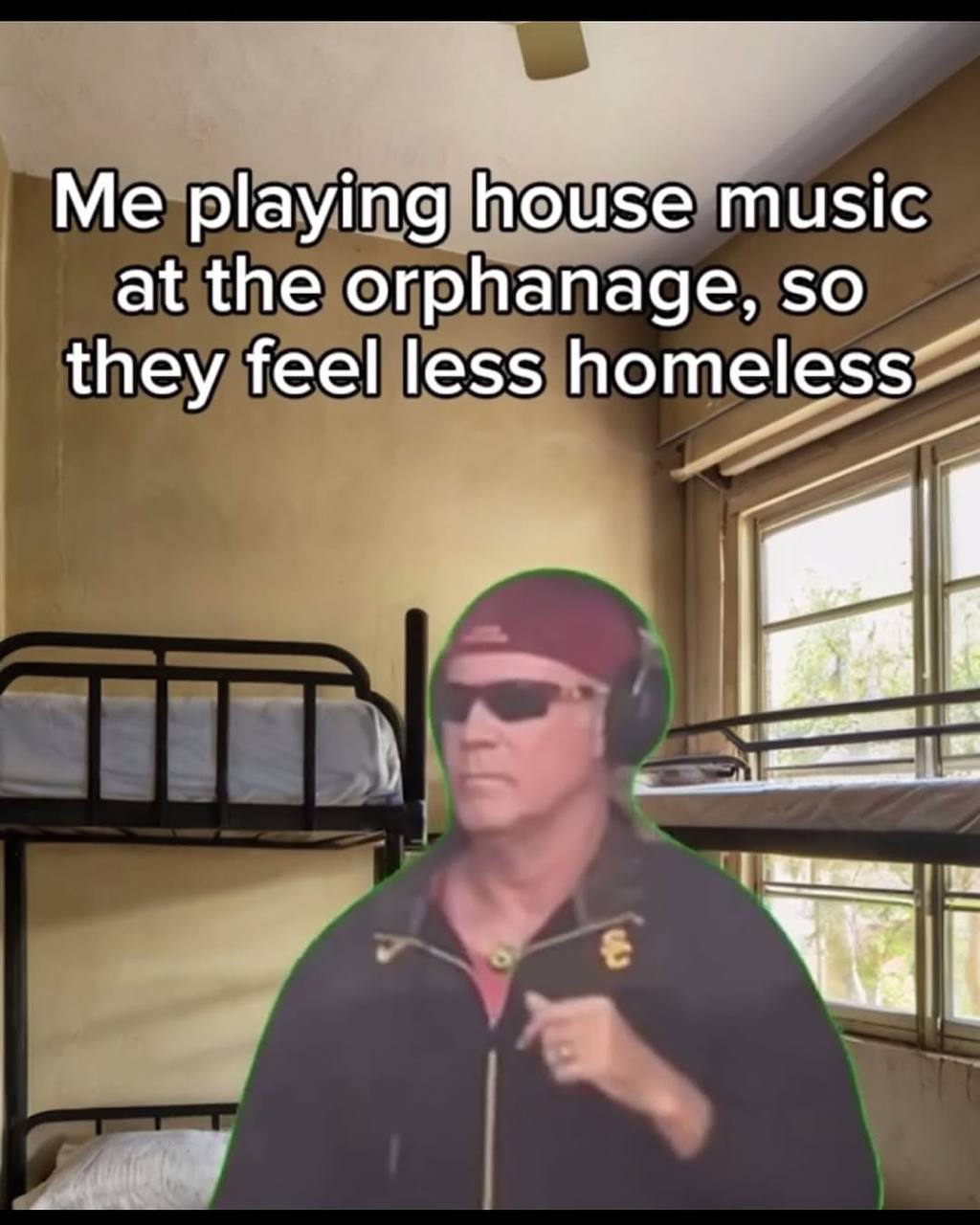Me playing house music at the orphanage, so they feel less