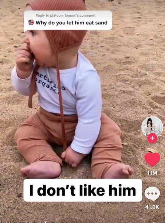 Веру to comment С Why you let him eat sand 4 там Чоп" like him