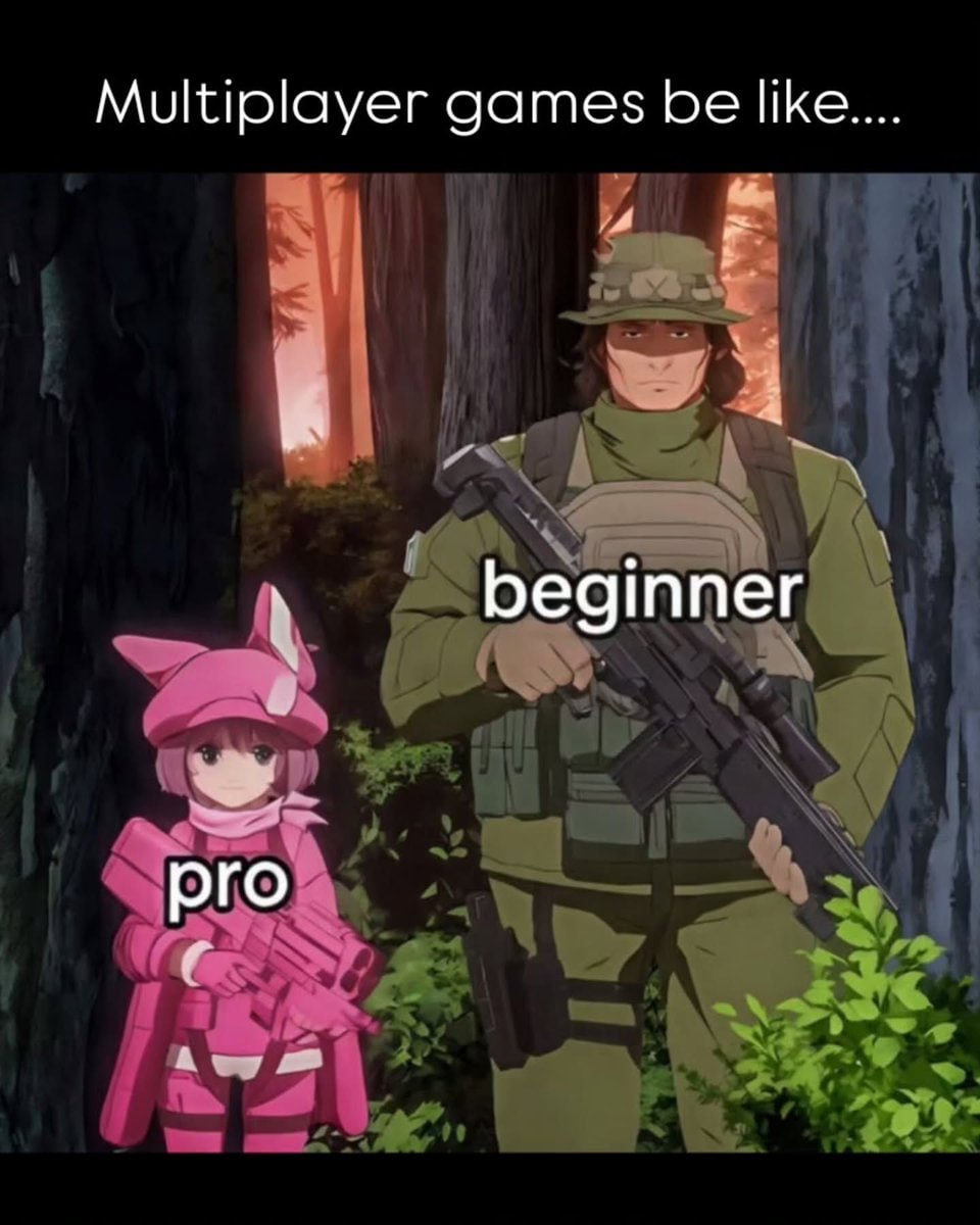 Multiplayer games be like 4 beginner pro