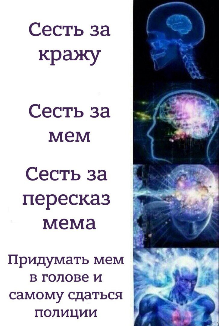 Сесть за кражу Сесть за мем Сесть за пересказ MeMa Придумать Mem в голове и самому сдаться полиции