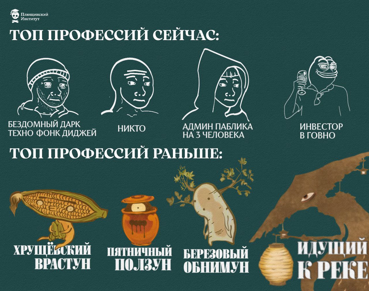 Коллеги, сегодня из министерства пришëл приказ сделать учебный процесс более традиционным, так что теперь выбираем себе новые специальности из примера выше.
