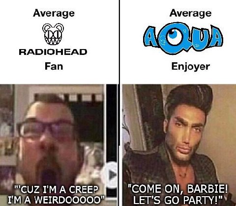Ауегаде Ауегаде ree RADIOHEAD Fan Enjoyer A CREEPS "СОМЕ BARBIE! A LETS PARTY!"