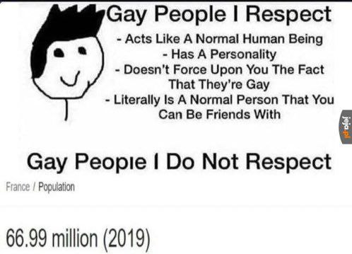 Gay People Respect Acts Like A Normal Human Being Has A Personality Force Upon You The Fact That They're Gay Literally Is A Normal Person That You Can Be Friends With Gay Peopie Not Respect Fra 66.99 