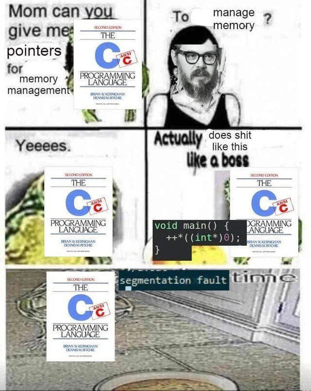 Мот can To manage SECOND mem give pointers с) for PROGRAMMING memory LANGUAGE тападетеп НАМ does shit Yeeees. like this PROGRAMMING void main() GRAMMING у (int DENNS 5 fault