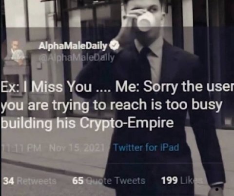 4 AlphaMaleDaily Miss You Me: Sorry the user you are trying to reach is too busy building his Crypto-Empire 34 65 199