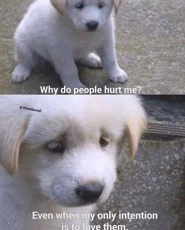 Why people hurt me? Even мпей only intention is them