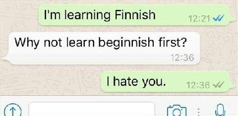 learning Finnish Why not learn beginnish first? hate you. ГСУ]
