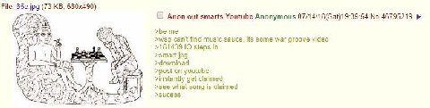 File: 85e.jpg (73 PERS Anon out smarts Youtube Anonymous 07/14/18(Sat)19:39:54 No.46795219 >wsg can't find music sauce, its some war groove video ЗАКА >181439 steps >smart jpg Ver >download >post on y