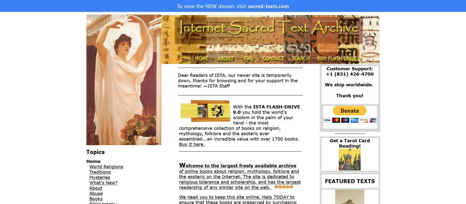 Heartbreaking: The Internet Sacred Texts Archive has changed their design to "Claude, make me a website"
