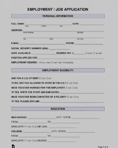 SLIDE YOUR FINGER ALONG WITH THE RHYTHM EMPLOYMENT / JOB APPLICATION | PERSONAL INFORMATION | EMAIL PHONE: SOGIAL BECURITY NUMBER (694): DATE AVAILABLE: DESIRED PAY: $. (3 oun С naLany POSITION APPLIE