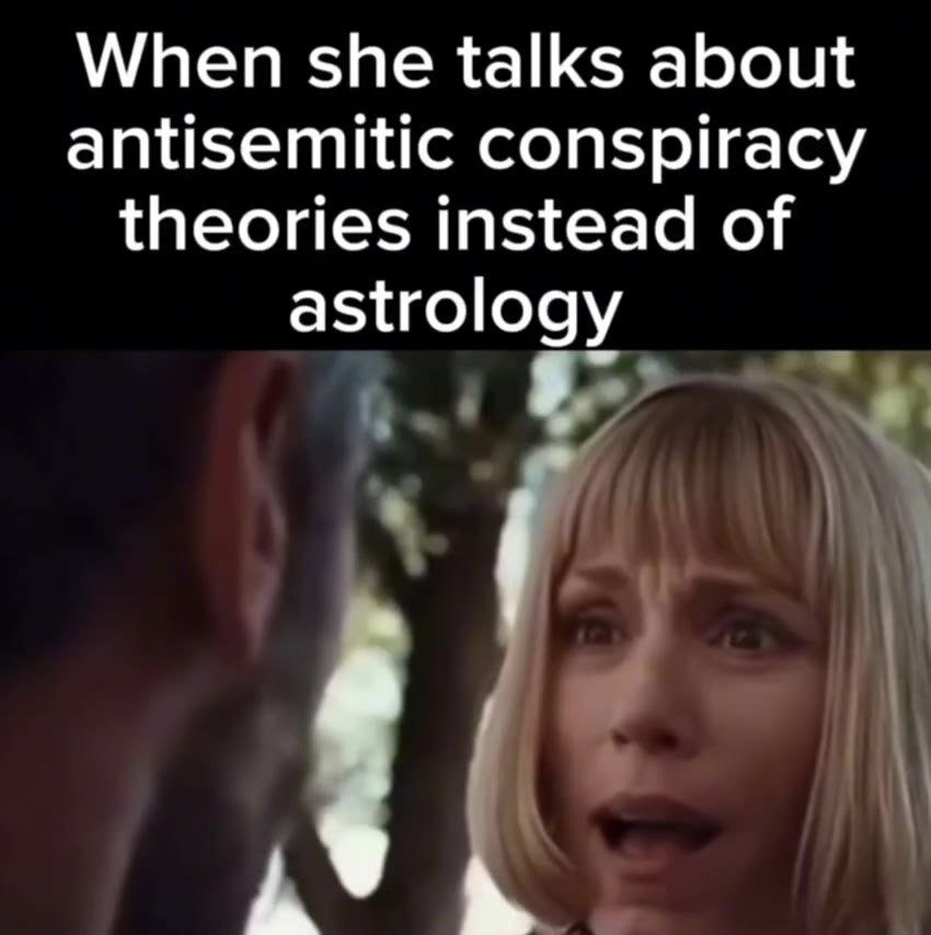 When she talks about antisemitic conspiracy theories instead of