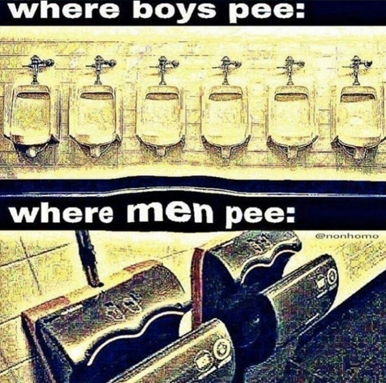 where boys pee: У 4 where pee: @nonhomo BE и,