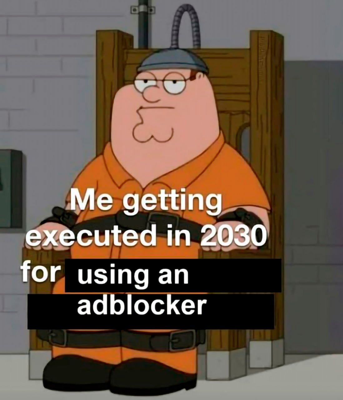 Me getting executed in 2030 for using an adblocker