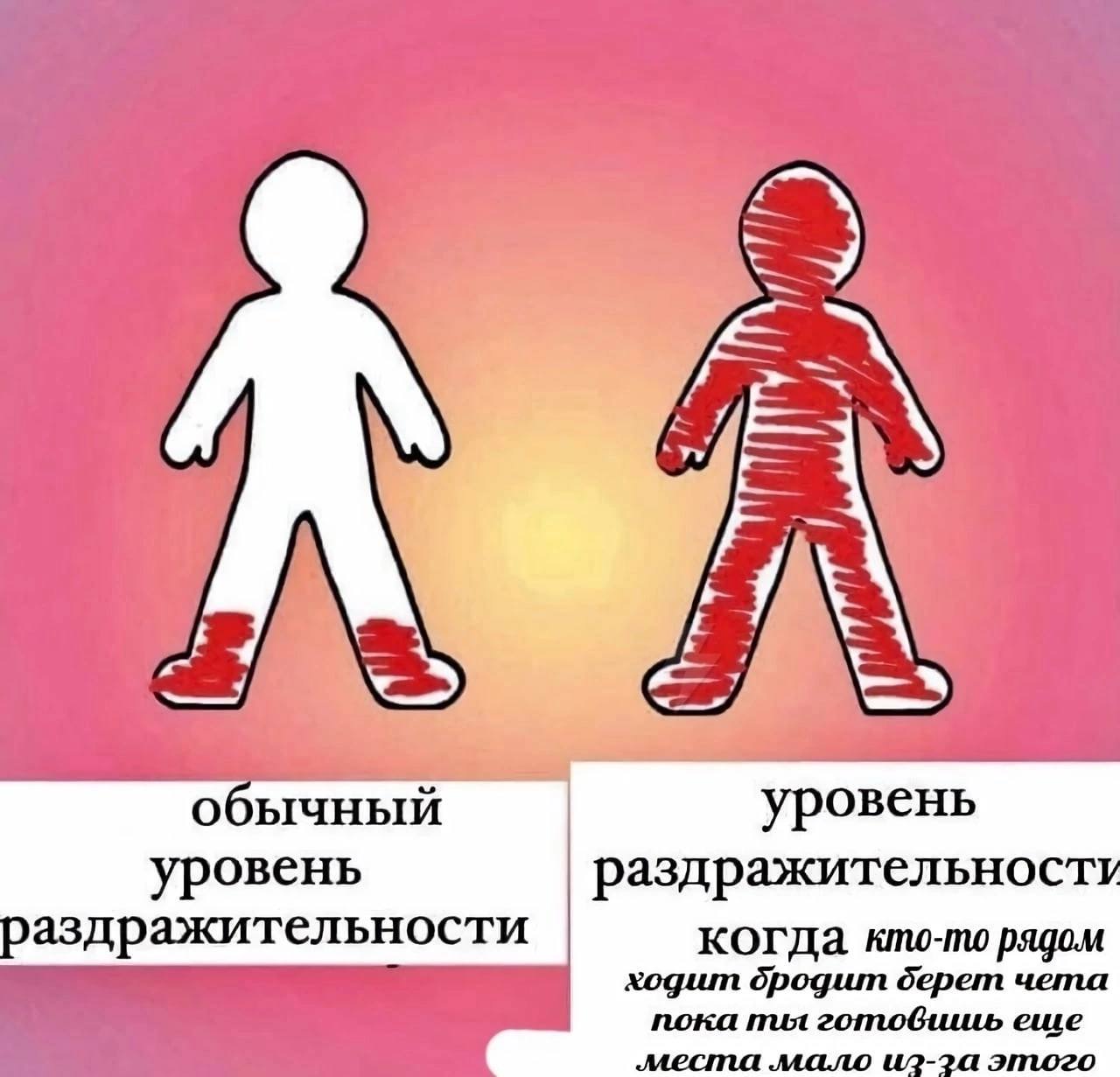 At обычный уровень уровень раздражительност раздражительности когда кто-то рядом ходит дерет чета пока ты готовишь еще места мало из-за этого