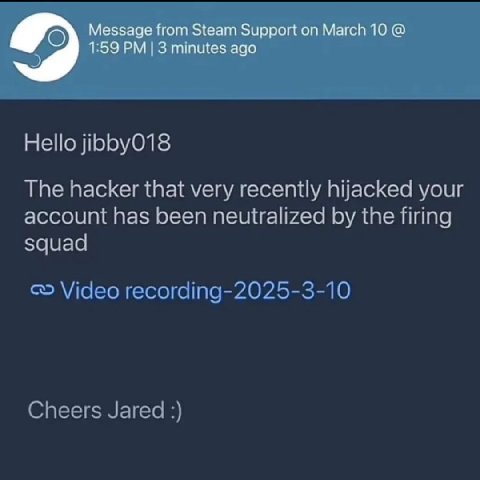 Message from Steam Support March 10 1:59 3 minutes ago hacker that very your ount has peen пециайхе ine заная